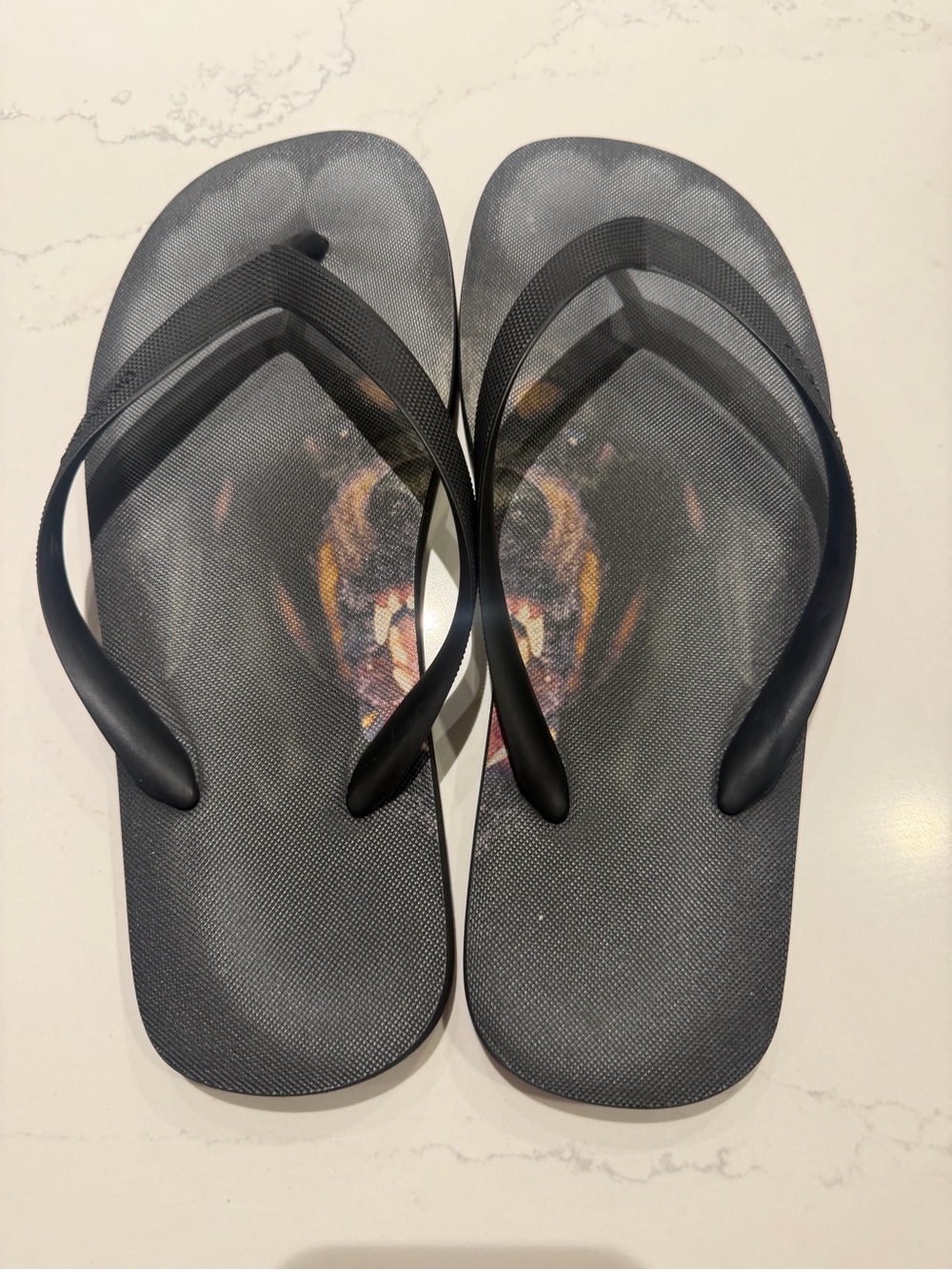 Givenchy Black Star-Textured Flip Flops